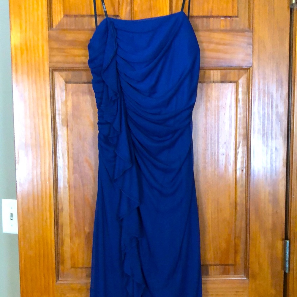 Blue cocktail dress.